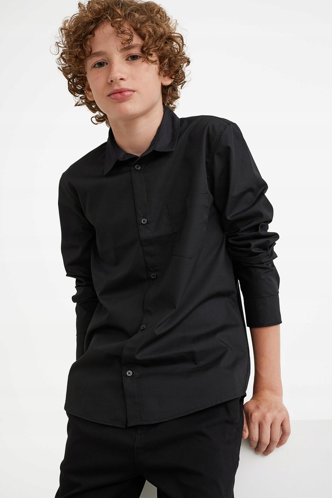 H&M ŚLICZNA Bawełniana koszula R.146 czarna