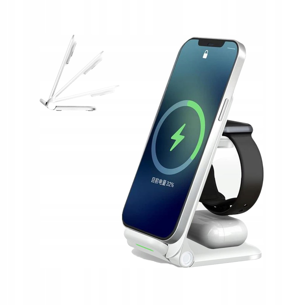 Składana indukcyjna bezprzewodowa ładowarka iPhone Apple Watch AirPods