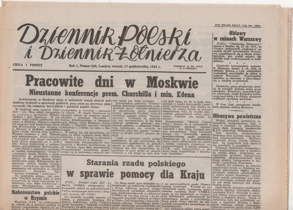 Dziennik Polski i Dziennik Żołnierza 17.10.1944
