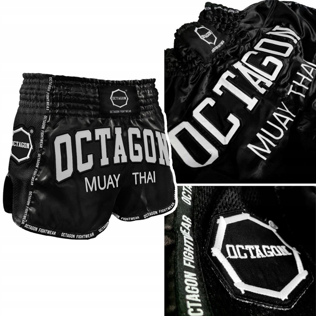 Spodenki Treningowe Muay Thai Octagon Czarne r. s