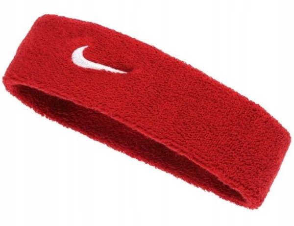 Opaska frotka na głowę treningowa Nike czerwona