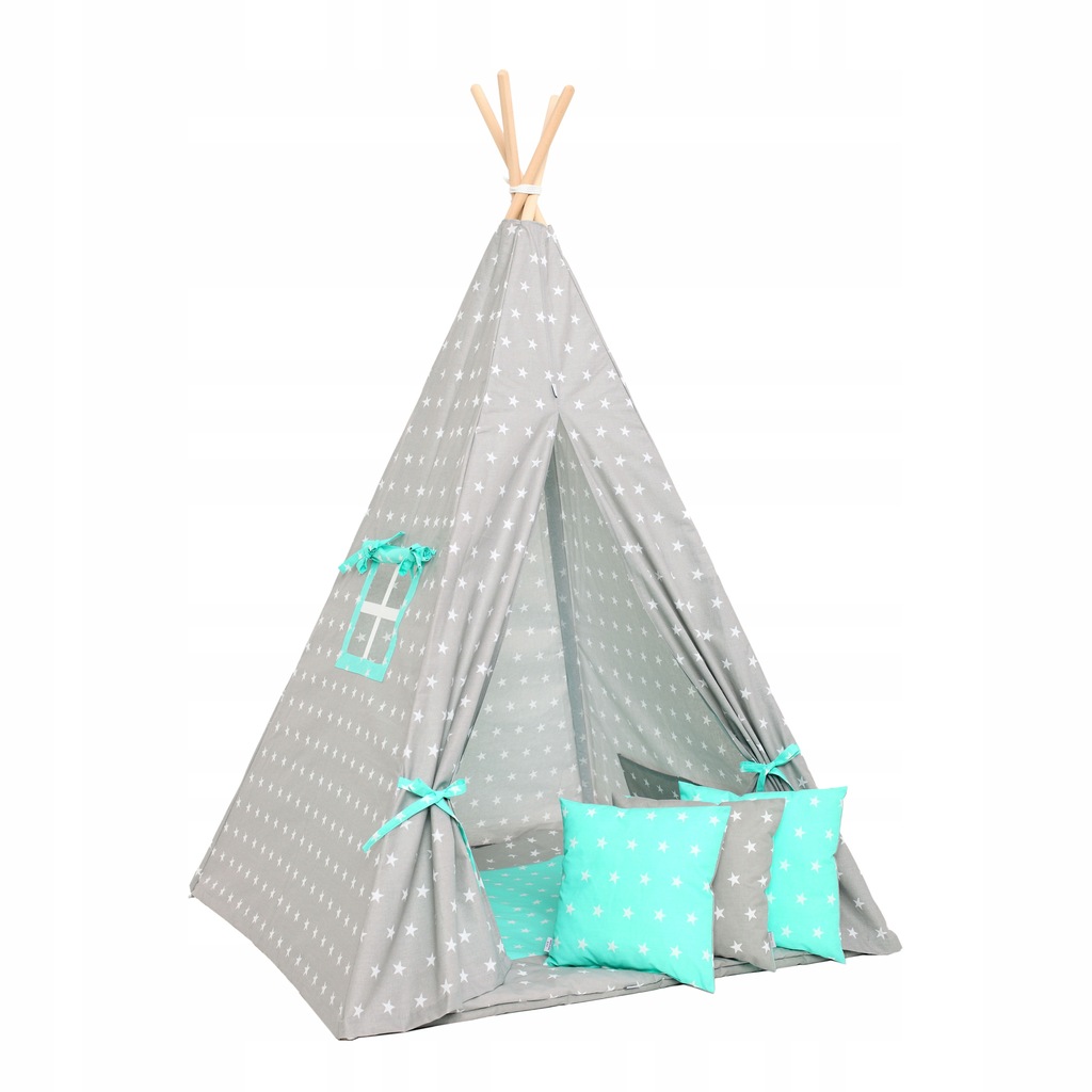 Namiot Tipi, 3 poduszki, okienko, kieszeń, mata Namiot Tipi, 3 poduszki, okienko, kieszeń, mata