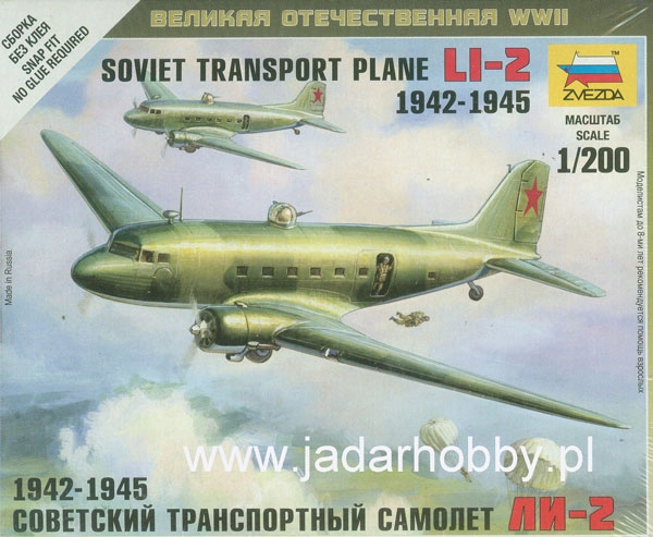Zvezda 6140 Soviet Transport Plane Li-2 1942-1945 (1/200)