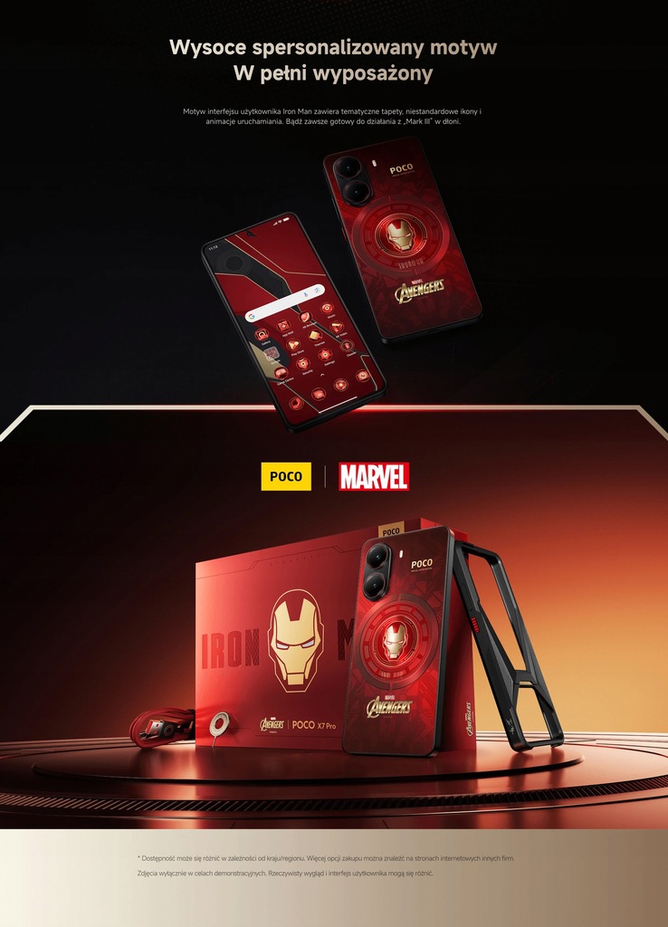 スマートフォン本体 POCO X7 Pro Iron Man Edition 512GB Smartfon POCO X7 Pro 12 GB / 512 GB 5G czerwony IRON MAN