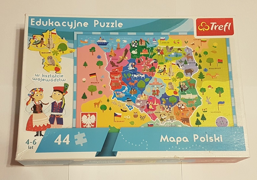 Puzzle edukacyjne trefl 44 szt mapa polski