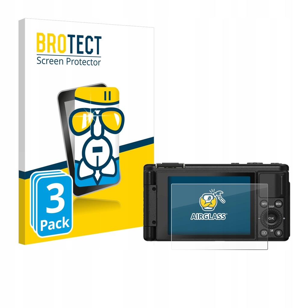 3x BROTECT AirGlass Glass Screen Protector for Yashica City 200