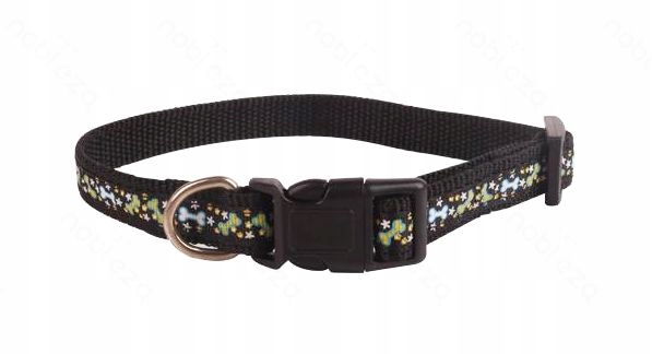 Obroża dla psa regulowana ze wzorkiem czarna XS