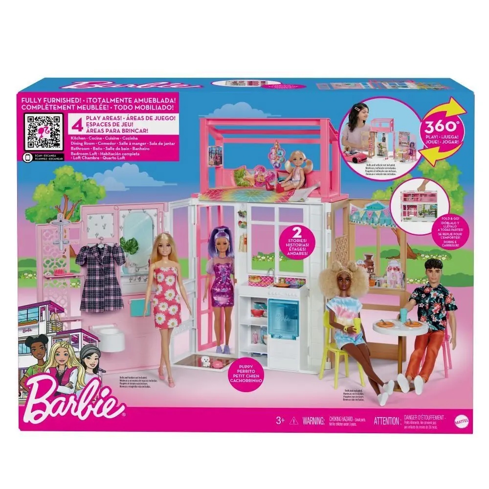 BARBIE HCD47 Domek dla lalek Barbie z akcesoriami 32,5cm
