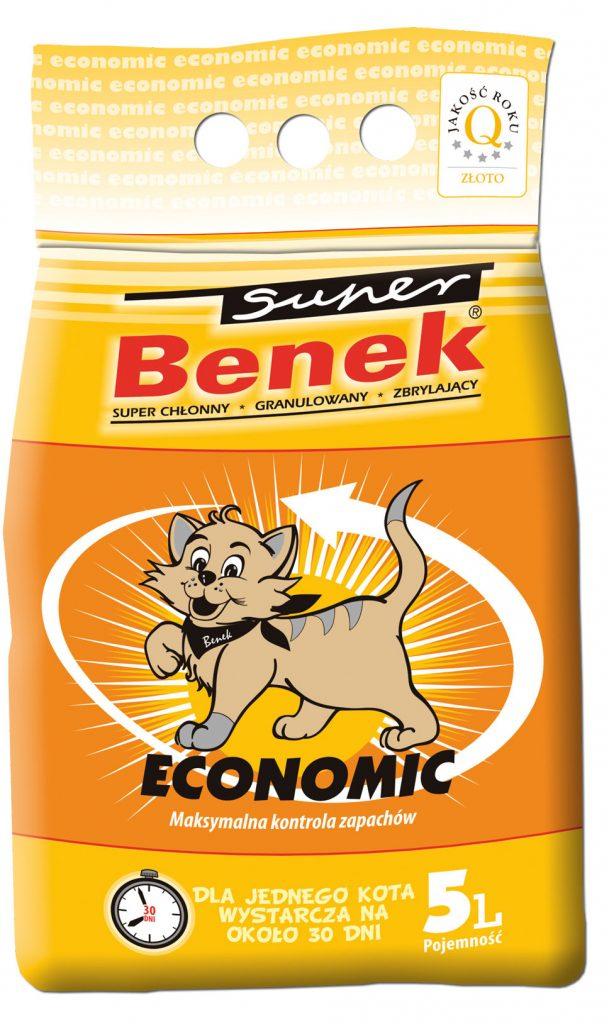 Żwirek bentonitowy dla kota Super Benek 5 l ECONOMIC żółty chłonny