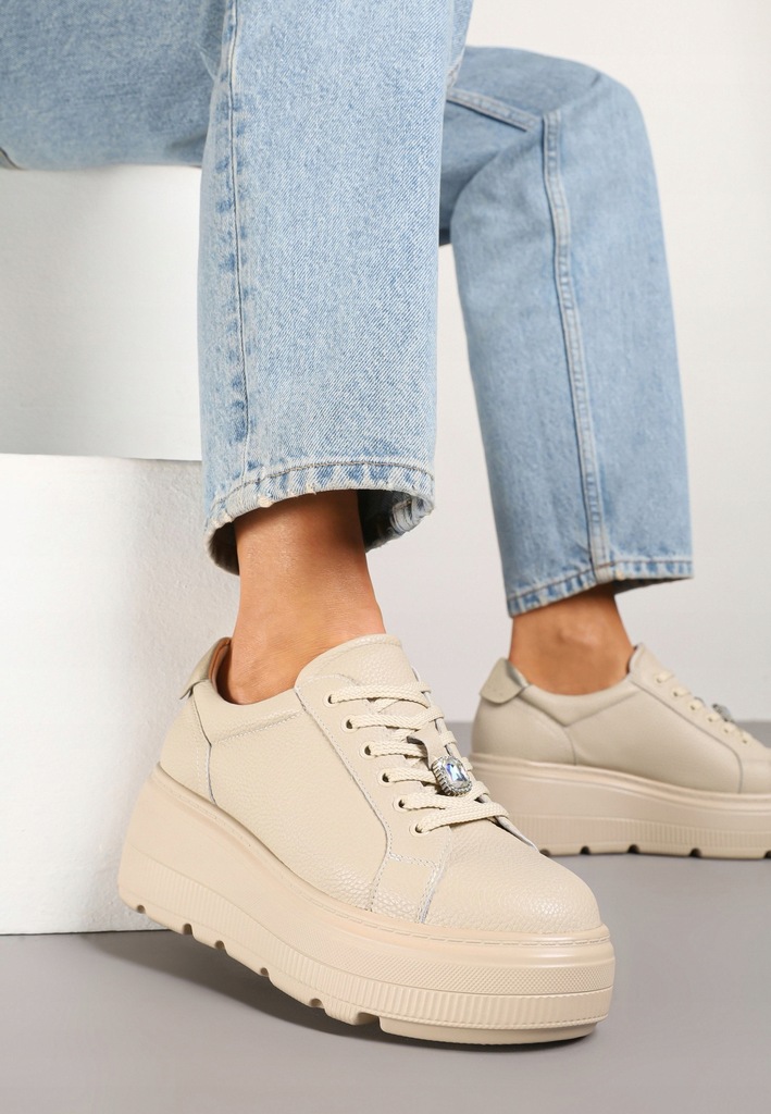 Renee Beżowe Sneakersy damskie 37