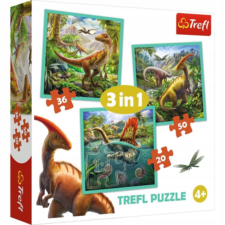 Puzzle 3w1 Świat dinozaurów Trefl 4l+