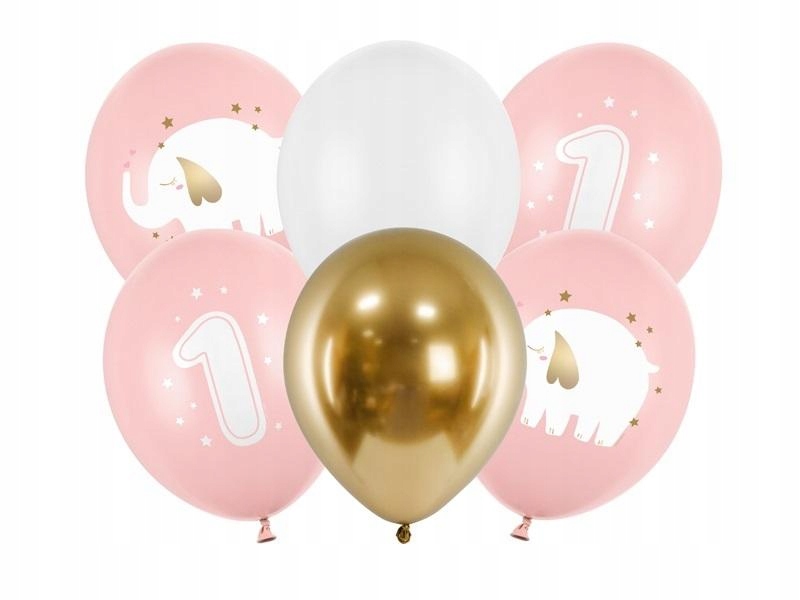 BALONY ROCZEK BABY PINK 30CM 6SZT