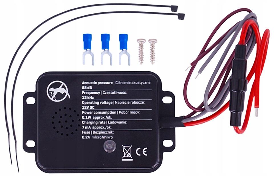 ODSTRASZACZ GRYZONI AKUSTYCZNY 85dB 12KhZ 12V FV