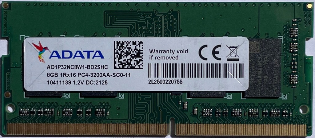 ADATA 8GB DDR4 3200 - AO1P32NC8W1-BD2SHC