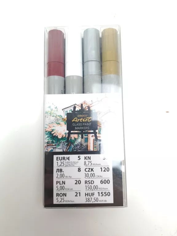 MARKERY PEPCO ARTIST 4 SZT GLASS PAINT MARKERS