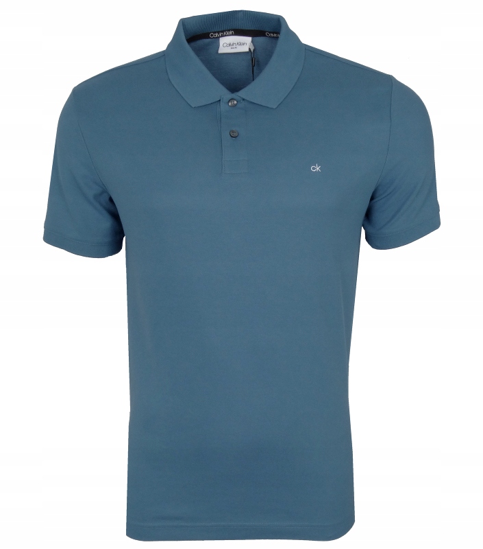 CALVIN KLEIN polo męskie, niebieskie, slim, L