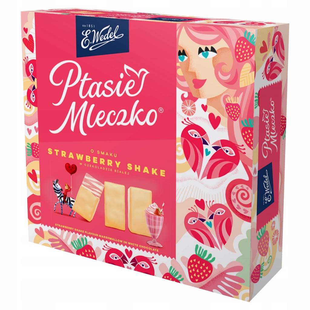 Ptasie Mleczko Strawberry Shake - śmietankowo-truskawkowe E.Wedel