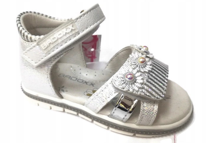 Sandałki sandały r21 dziewczęce srebrne Wojtuś