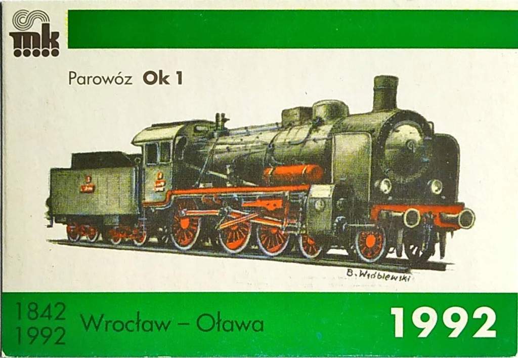 PAROWÓZ OK 1- WROCŁAW-ŁAWA-KALENDARZYK 1992