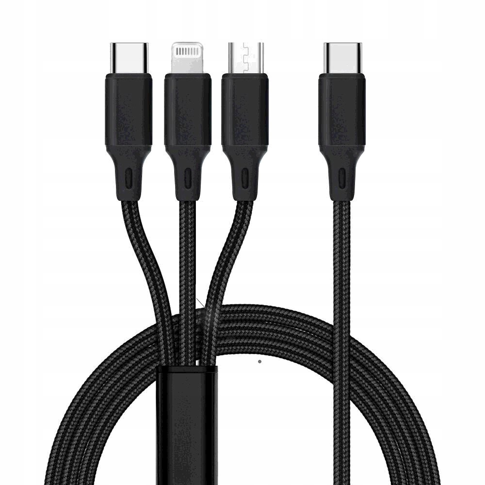 Kabel 3w1 USB TYP-C Lightning + USB-C + microUSB 2.4A 1.2m