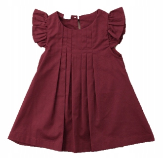 ELEGANCKA SUKIENKA BORDO CZERWONA LATO, r.68-80