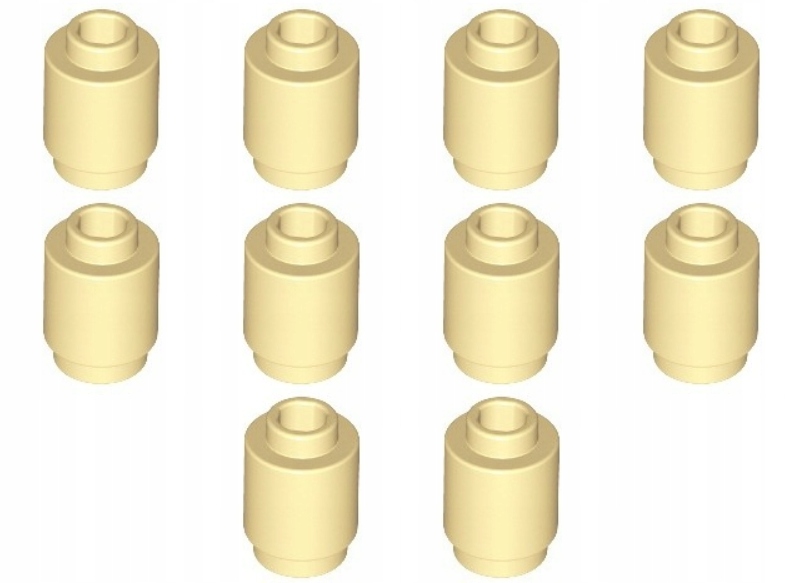 LEGO Brick Kocek Okrągły Walec 1x1 Piaskowy Tan 10 sztuk 4117070 3062b