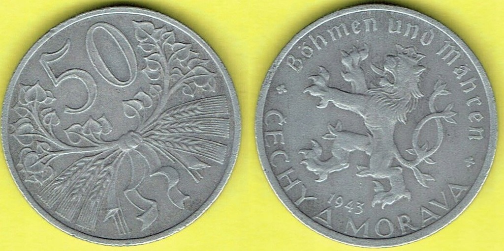 Czechy 50 Halerzy 1943 r. Zn