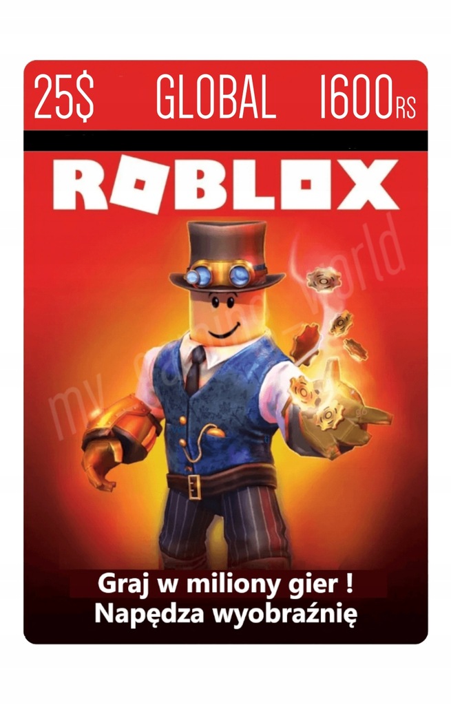 Roblox 1600 ROBUX | KLUCZ - 12185858104 - oficjalne archiwum Allegro