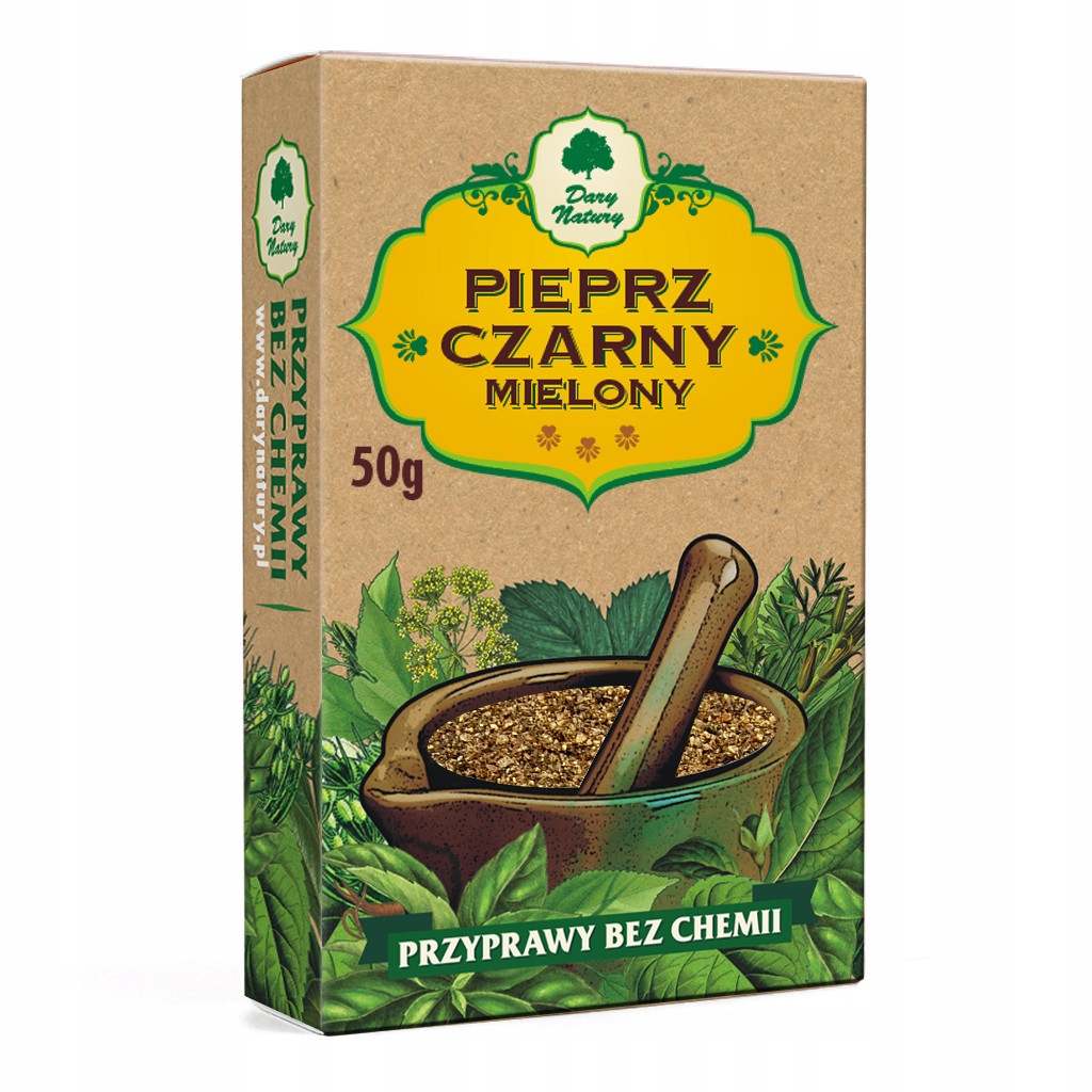 Pieprz czarny mielony 50g Dary Natury