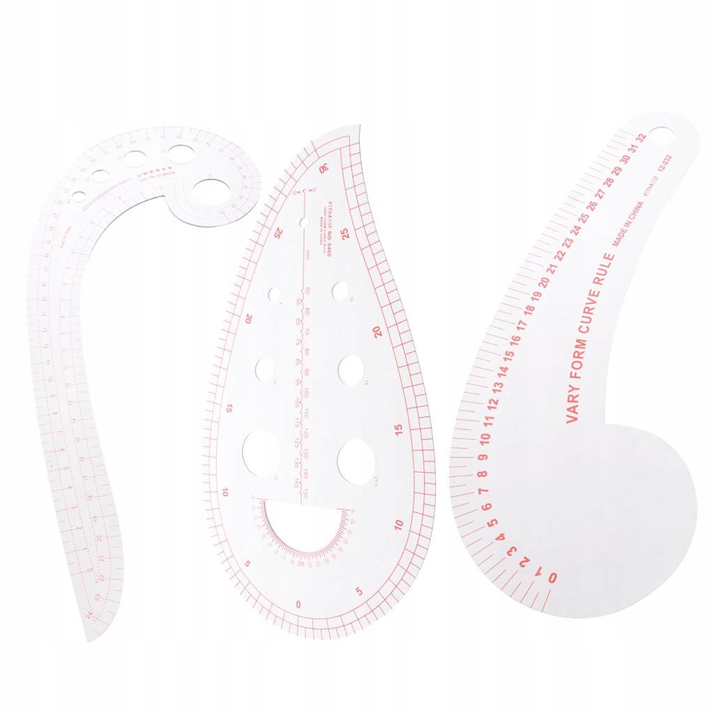 French Curve Ruler Set of 3 Rulers Technical Curve