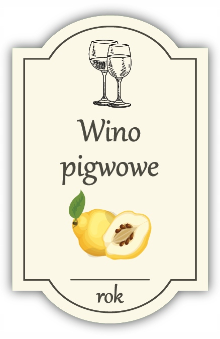 Wino PIGWOWE - etykieta na butelkę 1 szt.