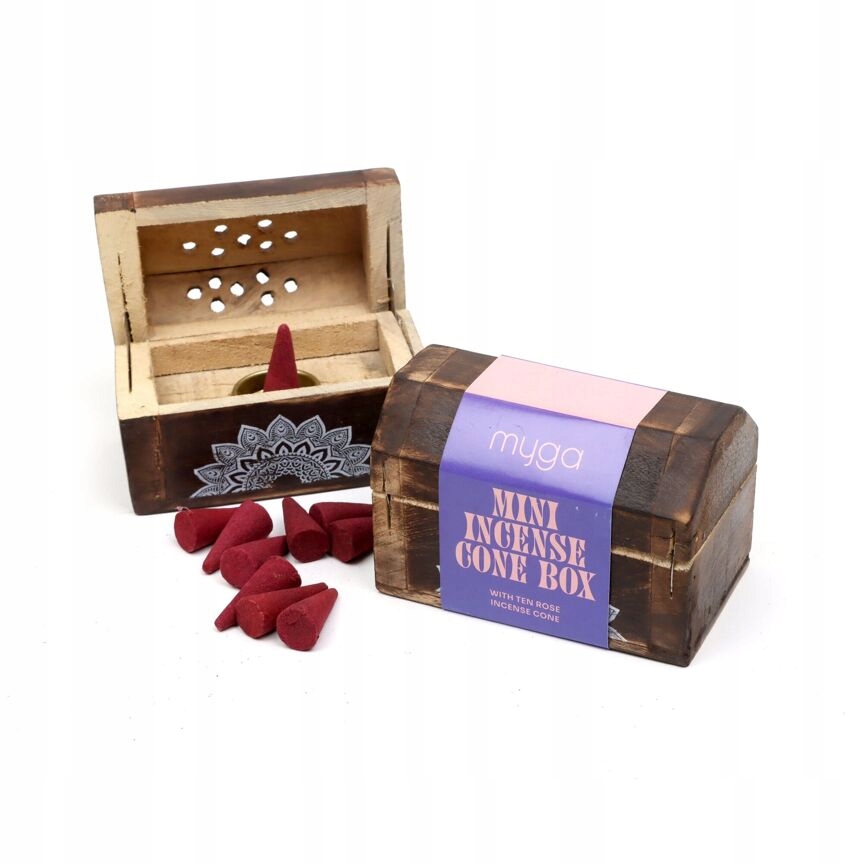 Szkatułka kadzielnica stożkowa Myga - róża