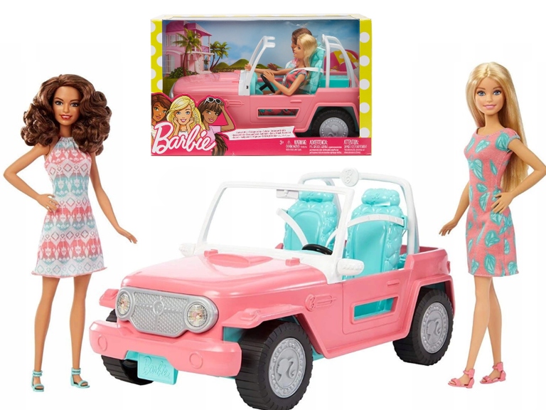 Mattel Zestaw Pojazd Samochód Jeep Dla Lalki i 2 L