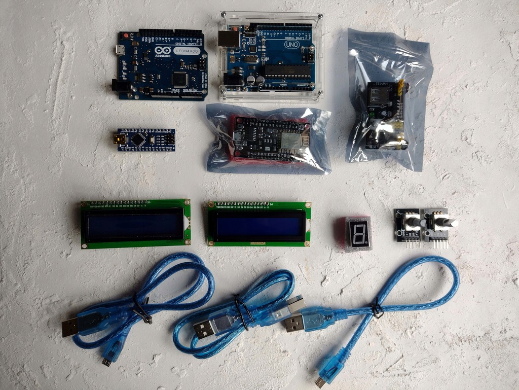 Arduino zestaw UNO, LEONARDO, NANO, ESP8266, LCD
