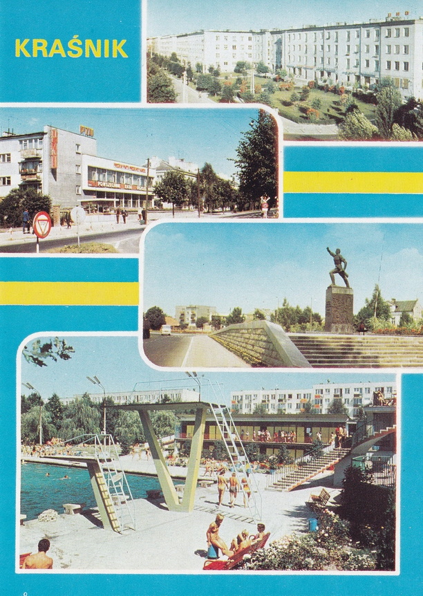 KRAŚNIK - UL. LENINA - PKO - POMNIK PARTYZANTÓW - BASEN KĄPIELOWY