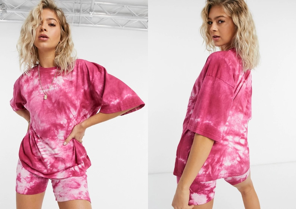 MISSGUIDED T-SHIRT I SPODENKI TIE-DYE XS