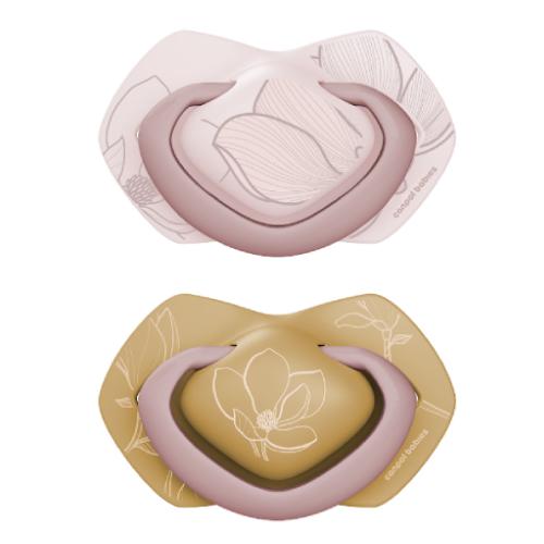 CANPOL BABIES Smoczek silikonowy symetryczny Light touch 0m+ GOLD 2szt.
