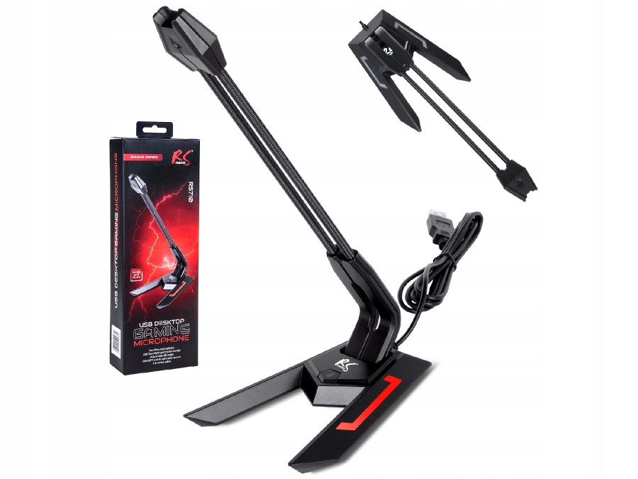 NANORS MIKROFON GAMINGOWY USB LED YOUTUBE STREAMIN