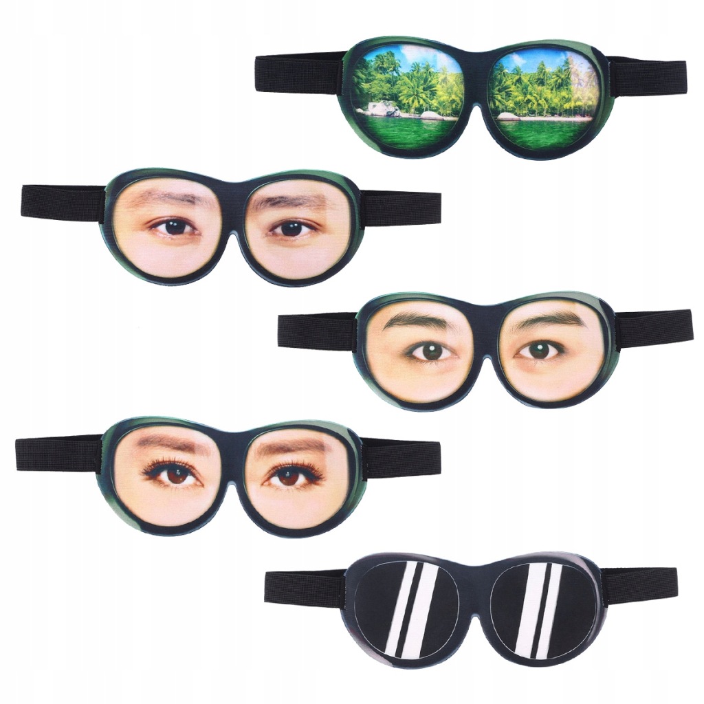 NA OCZY 3D ŚMIESZNY WZÓR IDEALNA DO PODRÓŻY I DRZEMEK