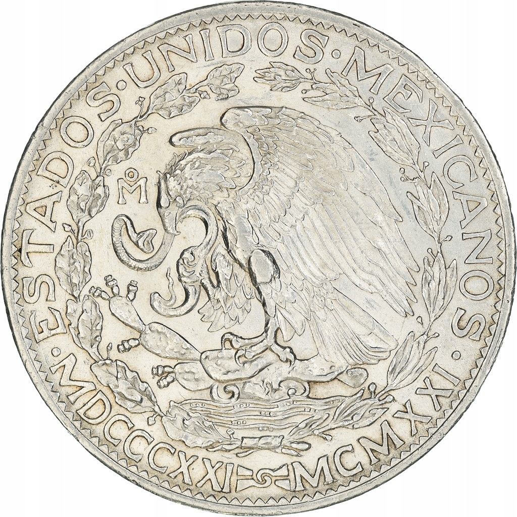 Moneta, Mexico, 2 Pesos, 1921, Mexico City, EF(40-