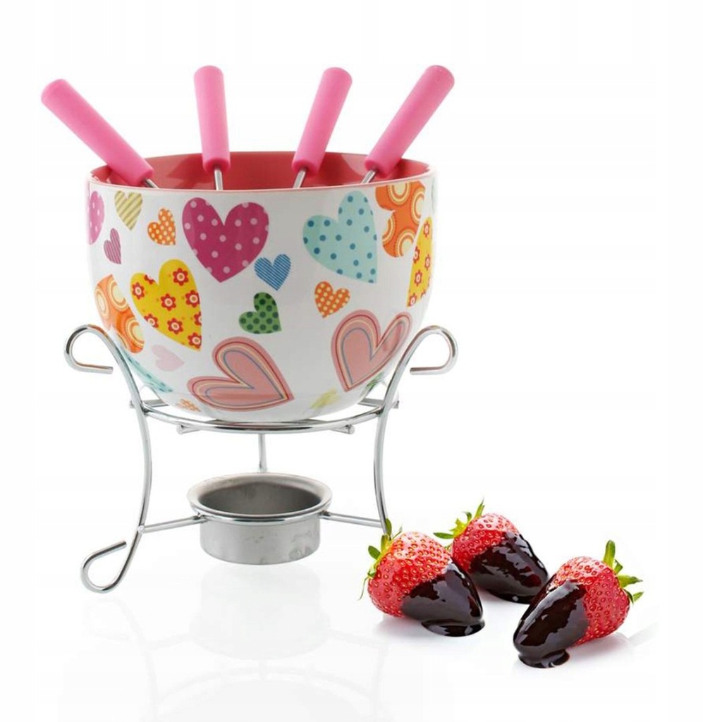 ZESTAW DO FONDUE CZEKOLADOWEGO + WIDELCZYKI BANQUE