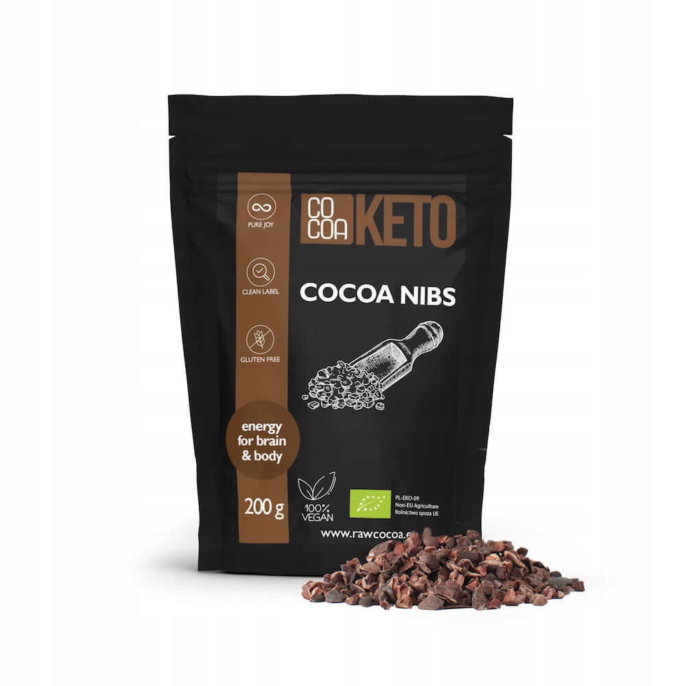 KETO Ziarna kakaowca kruszone surowe BIO 200g