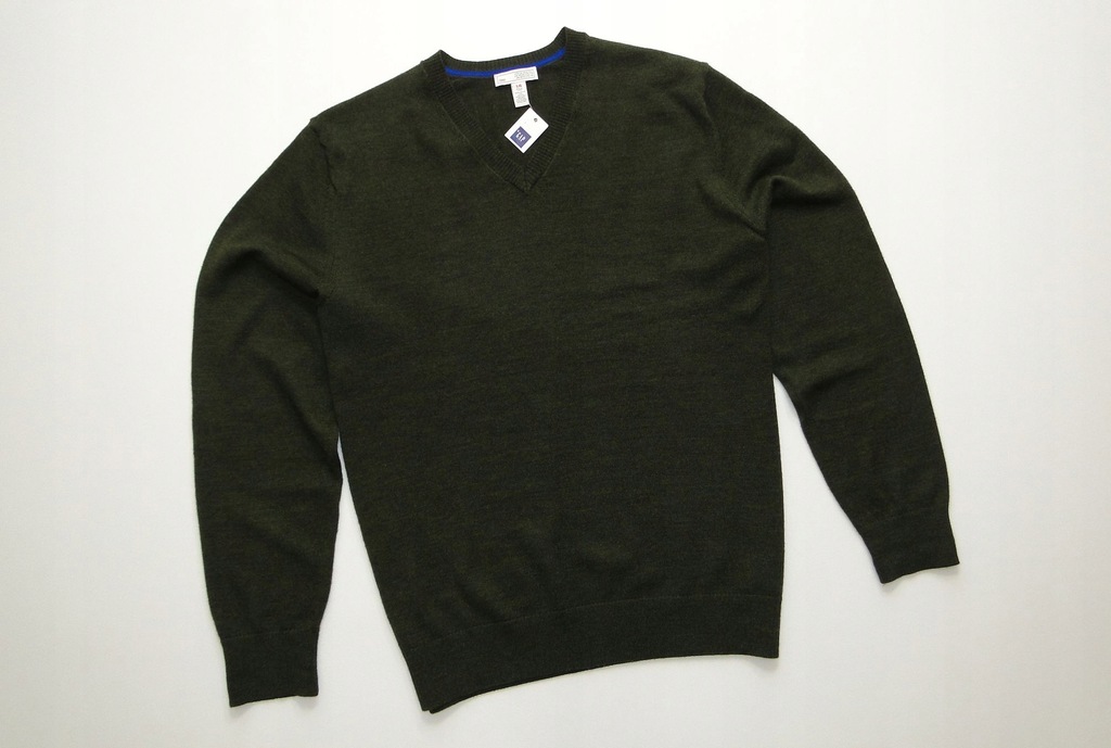 Sweter GAP Merino Wool Welniany Green Merynos / L