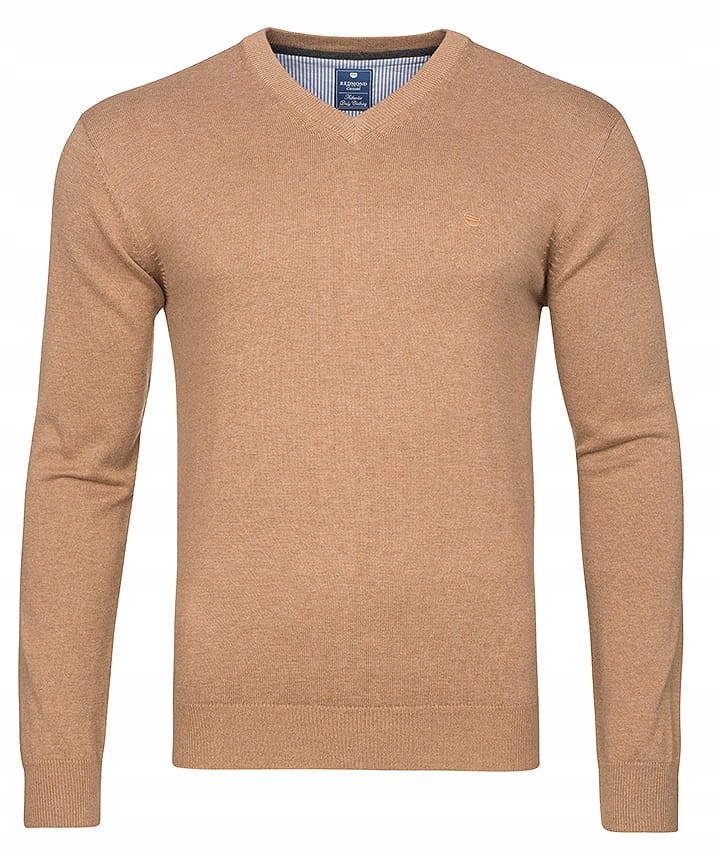 SWETEREK Sweter męski beżowy v-neck REDMOND 3XL