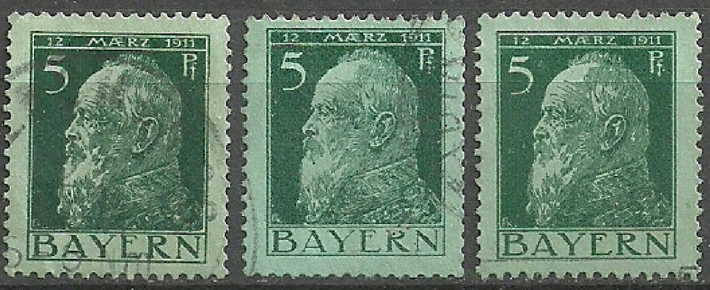 Niemcy Bawaria 5 Pf Mi 77 1911 Odmiana koloru