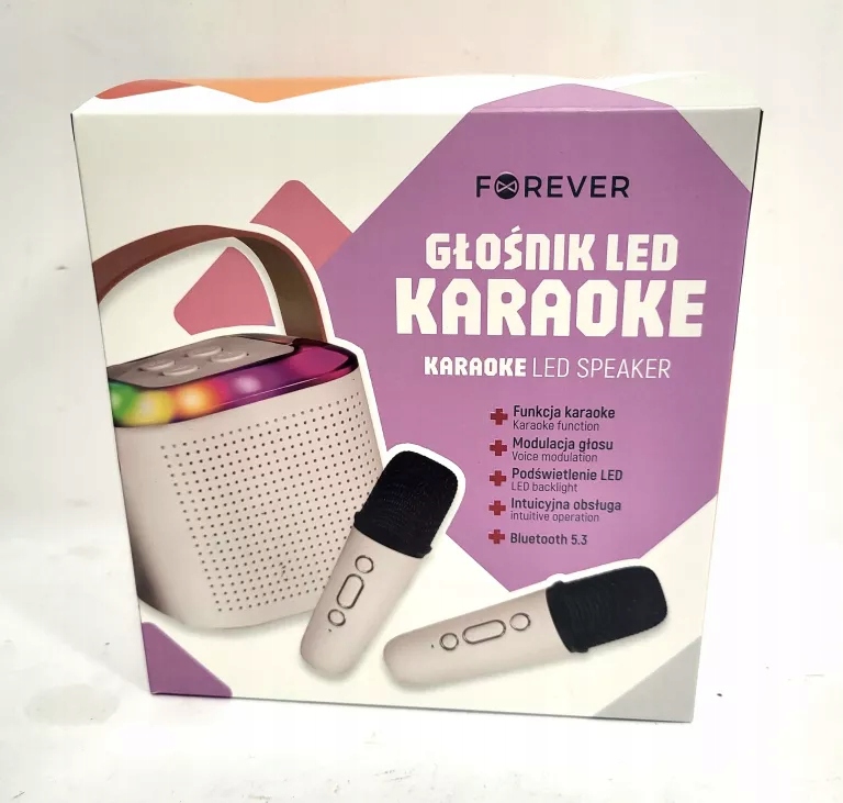 GŁOŚNIK LED KARAOKE FOREVER Y1-2 2 BIAŁY