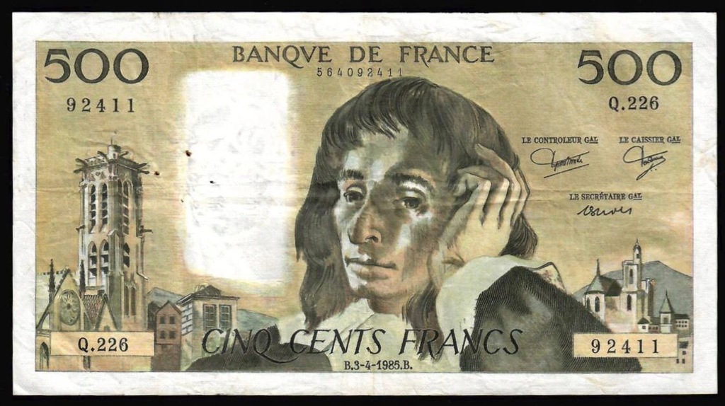 Francja - 500 franków 1985 B