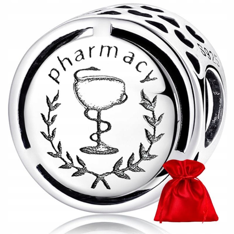P085 Farmaceutka farmacja charms beads srebro 925