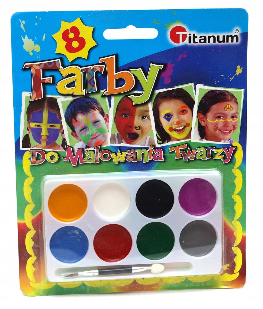 Farby do malowania twarzy Titanium 8 kolorów