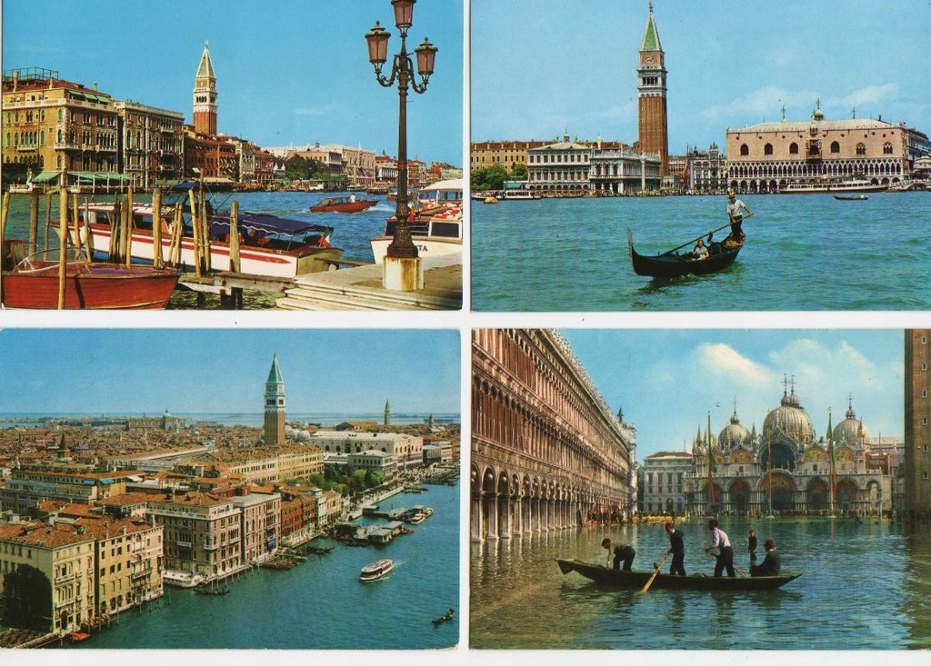 Wenecja, zestaw 6 pocztówek, lata 70-te